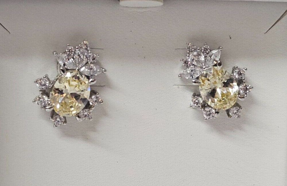 Bomb Party Rhodium Earrings RBP3028 Glimpse of Gorgeous - Topaz Cubic Zirconia